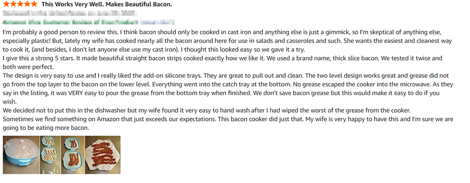 Örbylgjuofn beikonbakki til notkunar