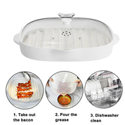 Háhagnaður Non Stick örbylgjuofni beikonpönnu